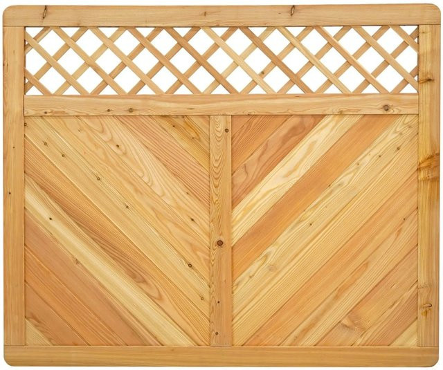 GartenLand Massivzaun NIZZA Gerade mit Rankgitter aus Lärche, Farbe Braun, B/H: 180 x 150 cm - Bild 1