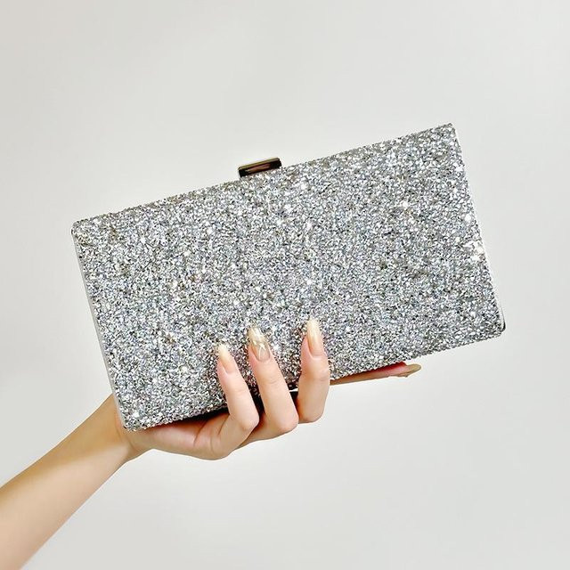 Abendtasche Damen, Wasser Diamant, gray - Bild 1
