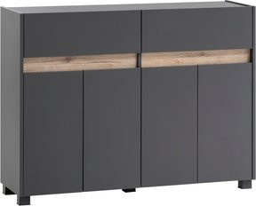 Schildmeyer Kommode Cosmo in Anthrazit und Schwarz, B/H/T: 112,2 x 84,8 x 33 cm - Bild 1