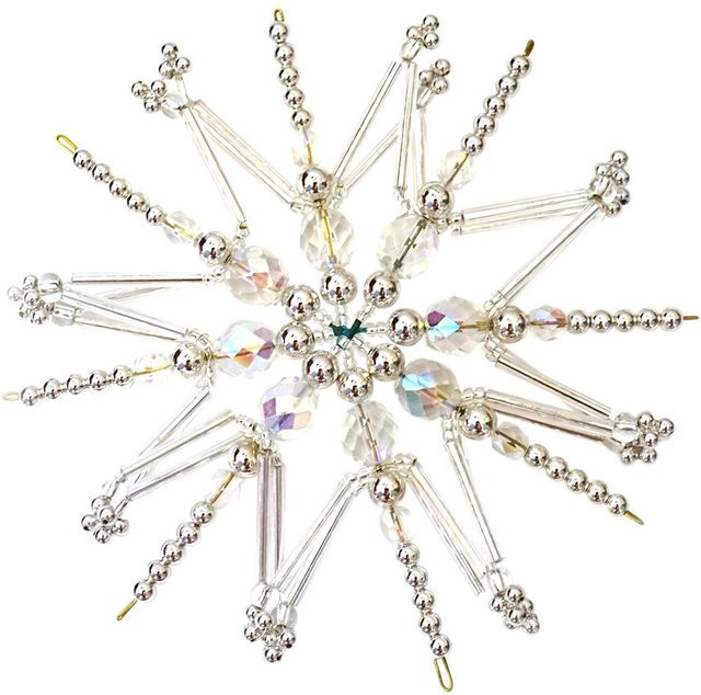 PRACHT Perlenstern-Komplettset Crystal in Multi als hängender Stern aus Kunststoff und Metall für Weihnachten - Bild 1