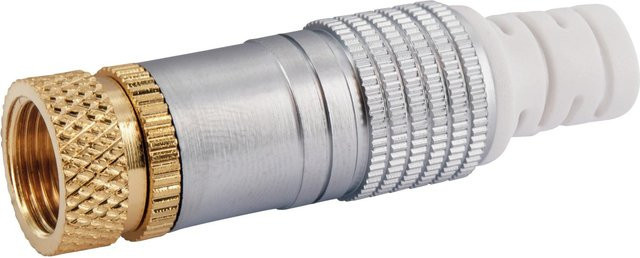 Schwaiger High Quality F-Stecker mit Metallgehäuse in Gold - Bild 1