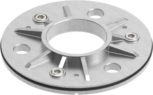 FeNau Ankerplatte aus Edelstahl V2A in Silber für Rohre mit Ø 48,3 mm, Durchmesser: 123,5 cm, Dicke: 0,8 cm - Bild 1
