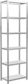 Schulte Grundregal Steckregal MULTIplus250 mit 6 Fachböden und Kreuzstrebe, Farbe: Lichtgrau, B/T/H: 250 x 75 x 40 cm - Bild 1