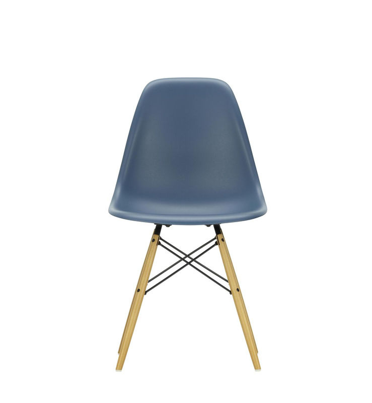 Vitra DSW Eames Plastic Side Chair in Blau aus Kunststoff und Holz mit mattem Finish - Bild 2