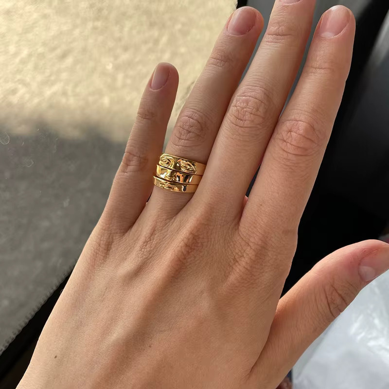 ICFTZWE Ringe, Edelstahl, Gold, Damen - Bild 2