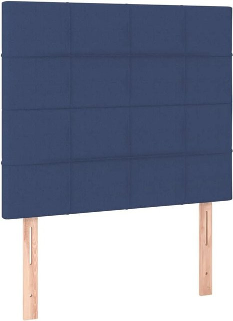 vidaXL LED Kopfteil Blau mit USB-Ladeport und integrierter Beleuchtung, Stoff, B: 100 cm, T: 5 cm, H: 118-128 cm - Bild 1
