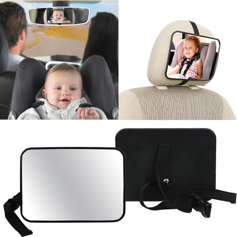 Verstellbarer Auto-Rücksitzspiegel für Baby- und Kindersitze in Schwarz - Bild 2