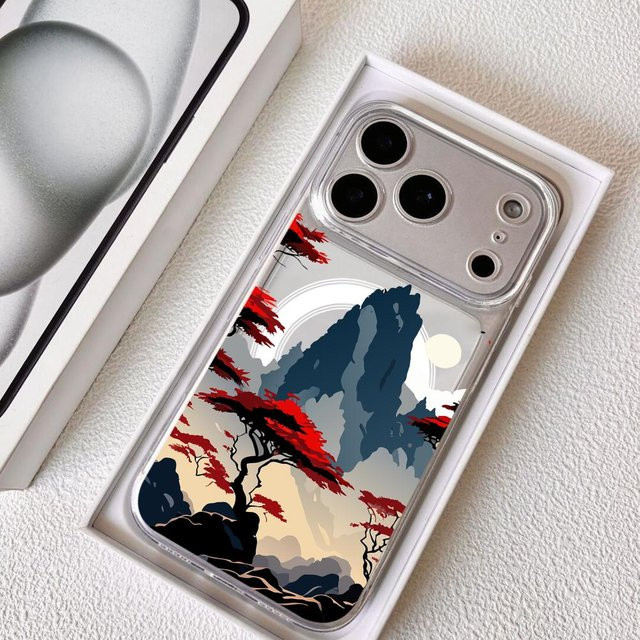 Bergkiefer Magnetische Handyhülle für iPhone 17 16 15 14 13 12 11 Pro Max Plus Transparent Stoßfest und Kratzresistent - Bild 1