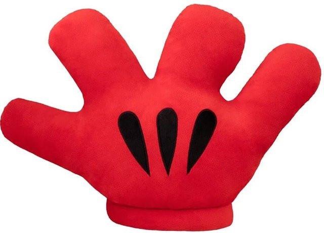 Niedriges Plüschkissen in Handschuh-Optik mit 3 Farben, weiches Kuscheltier aus Polyester und Baumwolle, Multicolor und Rot, Breite: 44 cm - Bild 1