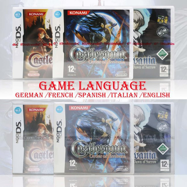 Castlevania Order Of Ecclesia, Portrait Of Ruin und Dawn Of Sorrow Nintendo DS Videospiel Bundle von Bandai, Neu und Versiegelt mit Box und Handbüchern - Bild 1