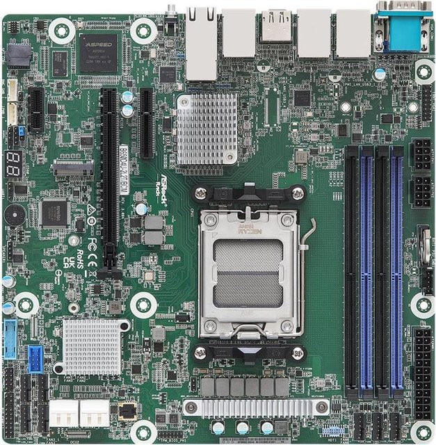 ASRock Rack B650D4U-2L2T/BCM Motherboard mit AMD B650E Chipsatz, micro ATX, Socket AM5, DDR5, 2 x 10 Gigabit LAN und Gigabit LAN - Bild 1