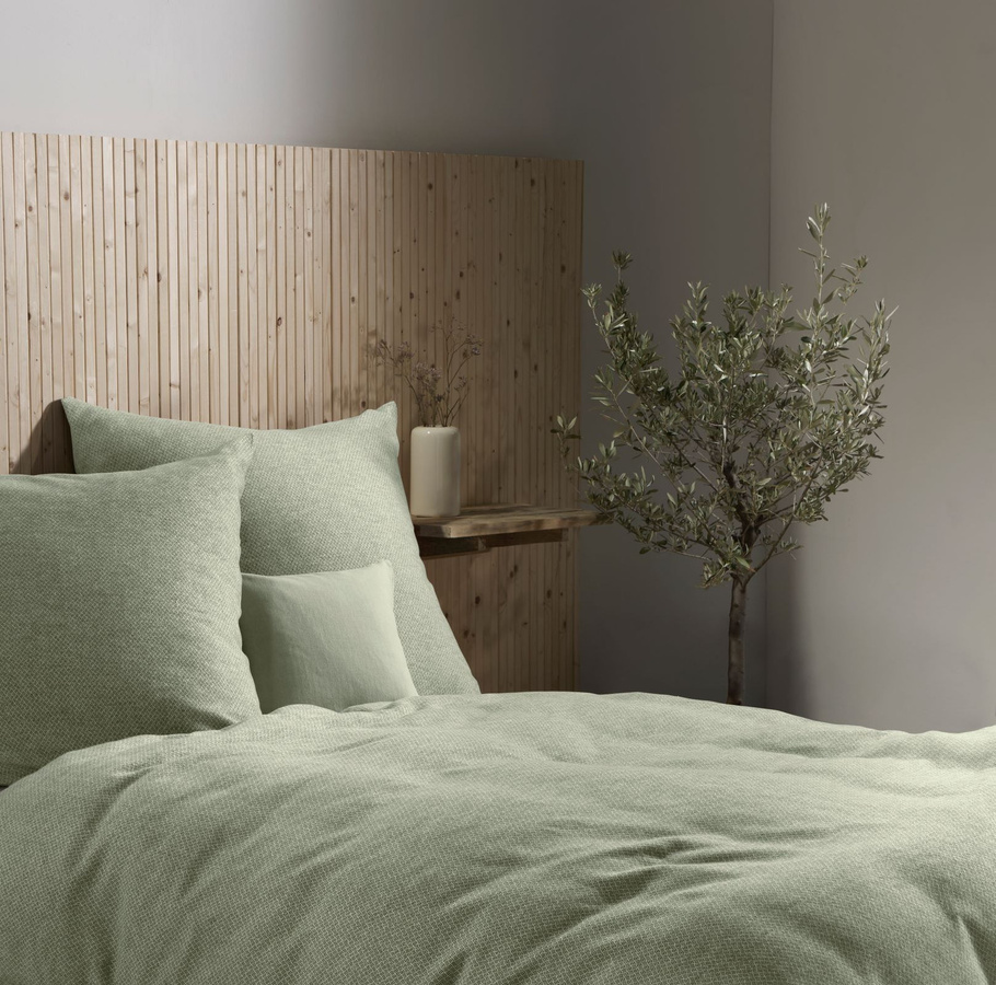 Fleuresse Lech Edelflanell Bettwäsche aus Baumwolle, Grün, B/H: 155 x 220 cm und 80 x 80 cm - Bild 1