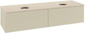 V&B Waschtischunterschrank Antao mit Frontstruktur in Grau lackiert, B/T/H: 160 x 50 x 50 cm - Bild 1