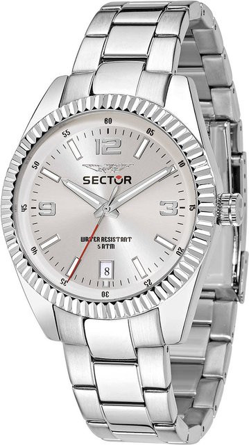 Sector Herrenuhr, Quarz, Edelstahl, Silber, 41 mm, 5 ATM - Bild 1