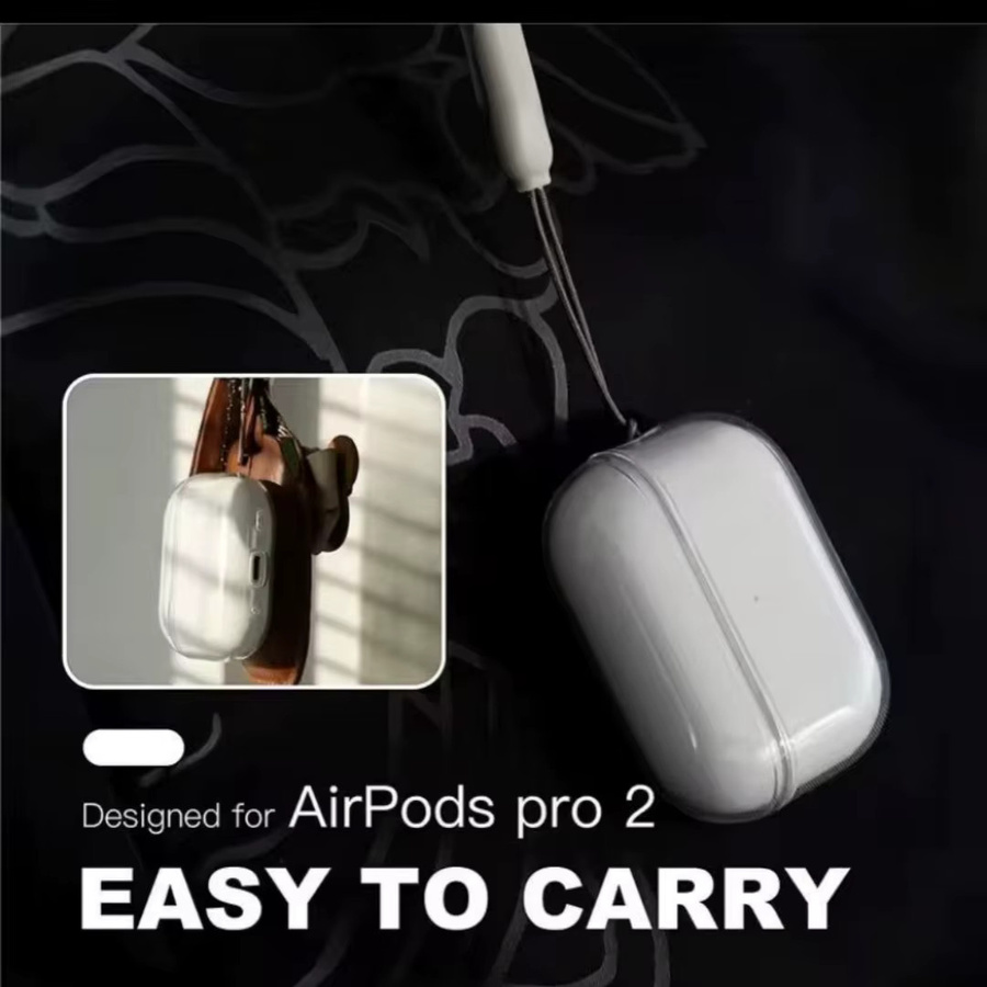 Transparente TPU-Schutzhülle mit Umhängeband für Apple AirPods Pro 2 und 3. Generation - Bild 5