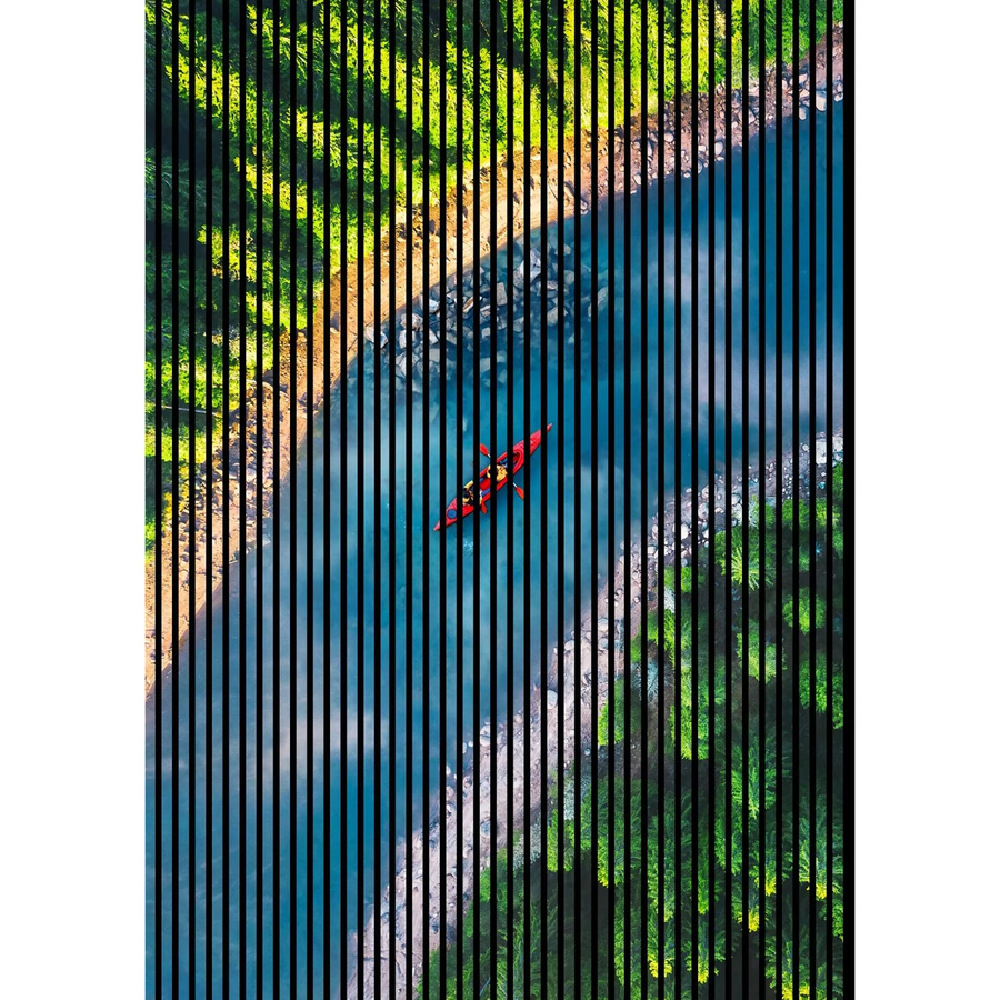 FN Acustico Akustikplatte Fluss 1 in Bunt aus PET und MDF mit Selbstklebefolie, B/H: 169,3 x 240 cm, Tiefe: 1,9 cm - Bild 2