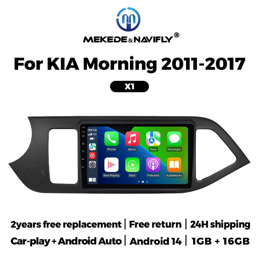 Navifly Drahtloses CarPlay Multimedia Autoradio mit GPS und Wi-Fi für KIA Picanto (2011-2016), Schwarz - Bild 6