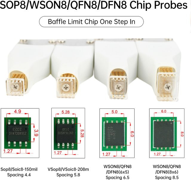 Gaqqee Testsonde für SOP8 WSON8 QDFN8 Chips zum Programmieren und Brennen - Bild 1