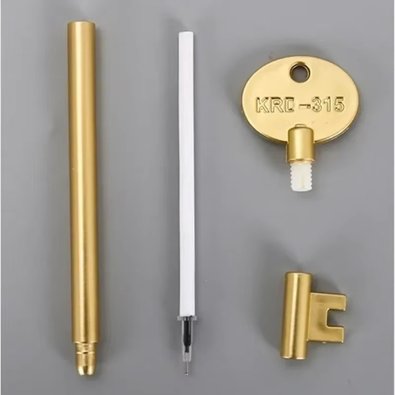 6er Set Schlüssel-Kugelschreiber aus Metall in Multicolour, faltbare und tragbare Schreibwerkzeuge für Büro und Alltag - Bild 2