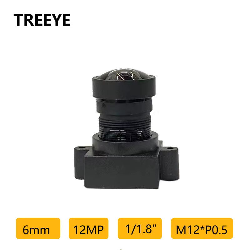 TREEYE 12MP M12 CCTV Objektiv mit 6mm Brennweite, 1/1,8" Sensor und F2.0 Blende in Schwarz für Action Kameras, Drohnen und Webcams - Bild 1