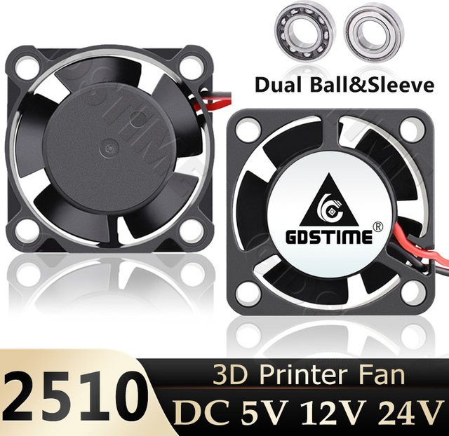 Gdstime 2510 Mini-Kühlerlüfter Schwarz B/T/H: 25 x 25 x 10 mm - Bild 1