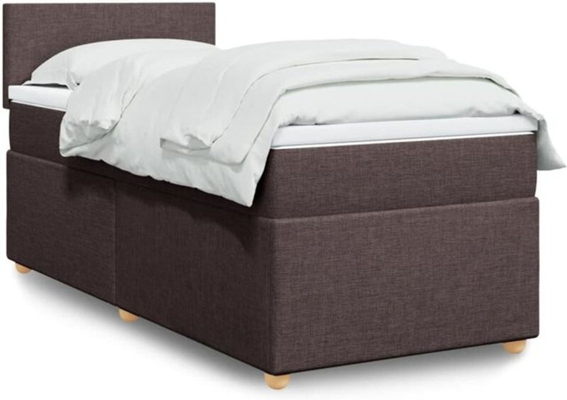 vidaxl Boxspringbett mit Matratze aus Stoff in Braun und Weiß, B/T/H: 90 x 190 x 100,5 cm - Bild 1