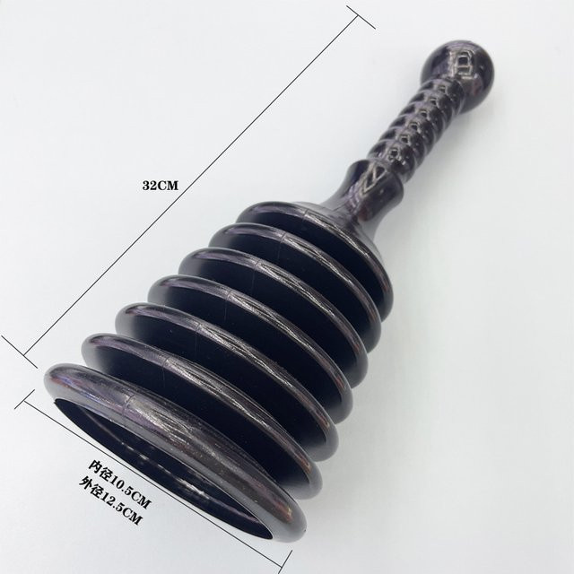 VIE LENTE Tragbarer WC-Pümpel zur Reinigung von Bodenabläufen und Waschbecken in Schwarz, B/T/H: 32,0 x 12,5 cm - Bild 1