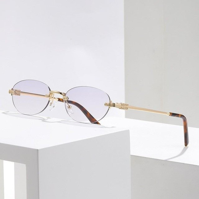 Bai Fen Bai Electronic 3C Sonnenbrille, randlos, oval, Metall, grau, Unisex - Bild 1