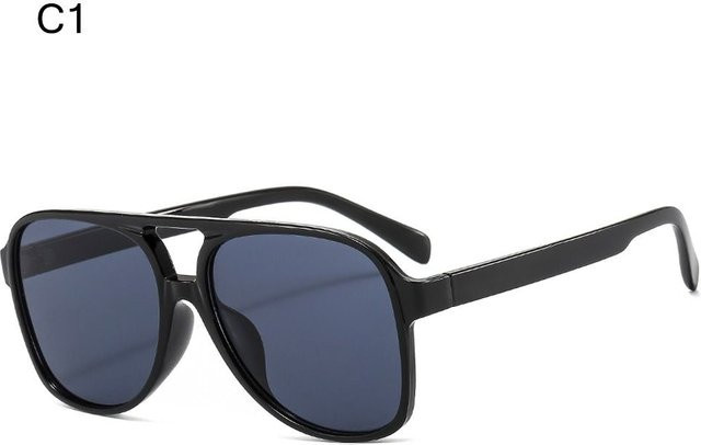 YiRan Sonnenbrille Aviator, Vollrand, Kunststoff, Unisex, Grey Black - Bild 1