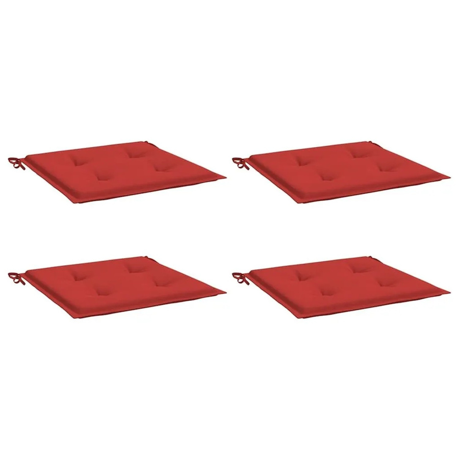 vidaXL Gartenstuhl-Kissen Set 4 Stück in Rot aus wasserabweisendem Polyester, B/B/H: 50 x 50 x 4 cm - Bild 2