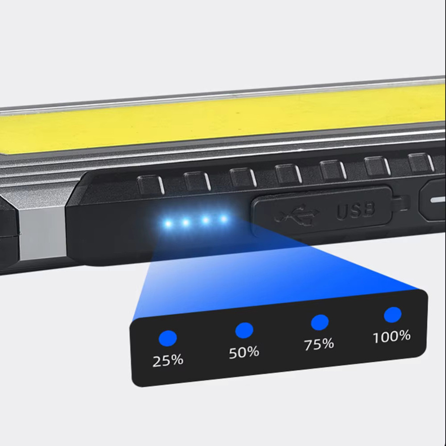 ESMARTER USB-aufladbare Campinglampe mit COB-LED, Magnetische Arbeitsleuchte und Laterne in Schwarz - Bild 5