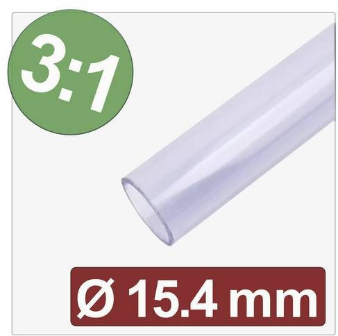 Quadrios 25CA646 Schrumpfschlauch mit Kleber Transparent, Durchmesser: 15,4 mm, Schrumpfrate 3:1, Meterware - Bild 1
