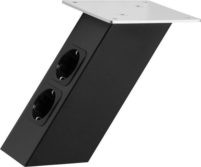SO-TECH Barkonsole Schräg mit Steckdosen in Schwarz aus Stahl, B/T/H: 12,0 x 12,0 x 17,0 cm - Bild 1