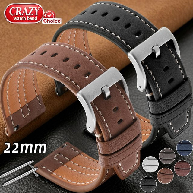 crazyband Uhrenarmband Echtleder, 22 mm, Herren - Bild 1