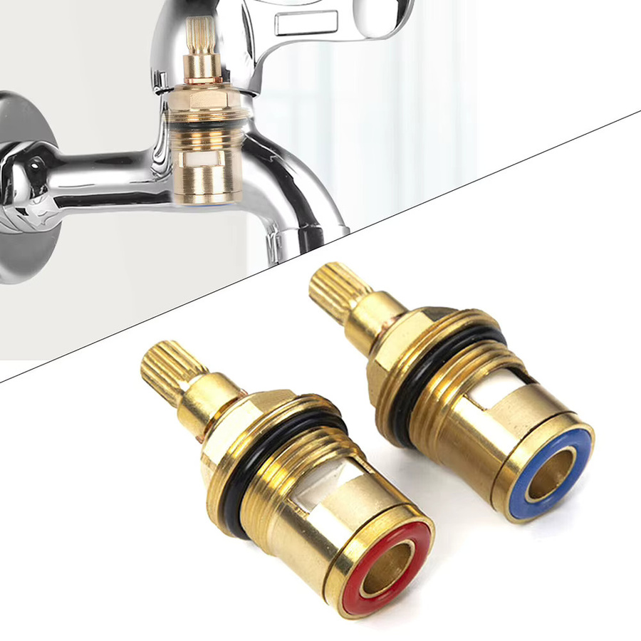 100er Pack Ersatz-Ventilpatronen aus Messing mit Keramikscheiben für Wasserhahn und Waschmaschinen-Eckventile in Messing-Optik - Bild 3