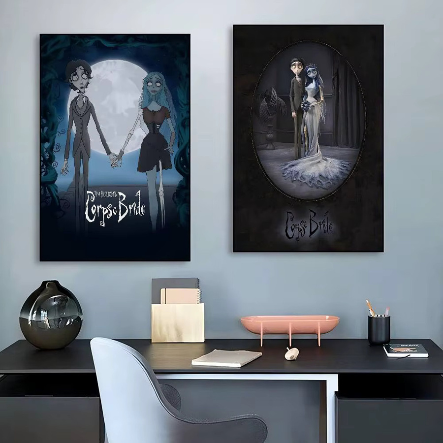 Retro Cartoon Corpse Bride Klebeposter aus Kraftpapier in Braun und Multicolour für dein Zimmer oder Café - Bild 2