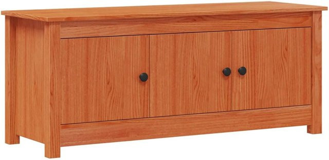 vidaXL Schuhschrank aus massivem Kiefernholz in Wachsbraun, B/T/H: 110 x 38 x 45,5 cm - Bild 1