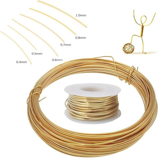 Weicher Messingdraht in Gold, Durchmesser: 0,1 mm bis 3,0 mm, Länge: 100 m - Bild 1