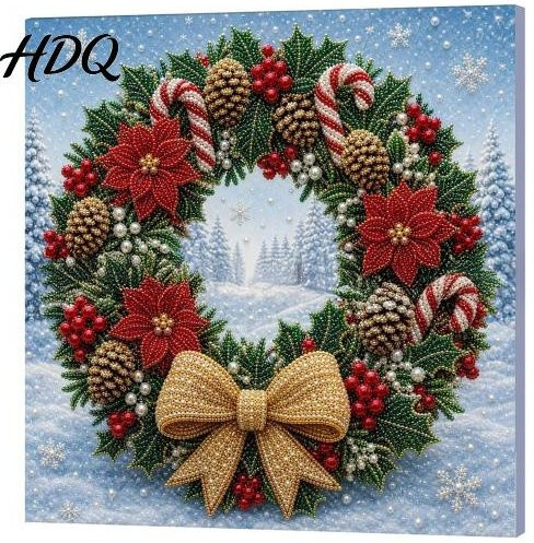 DIY Perlenmalerei-Set Schneemann Weihnachts-Bastelset für Erwachsene und Anfänger, Mehrfarbig - Bild 1