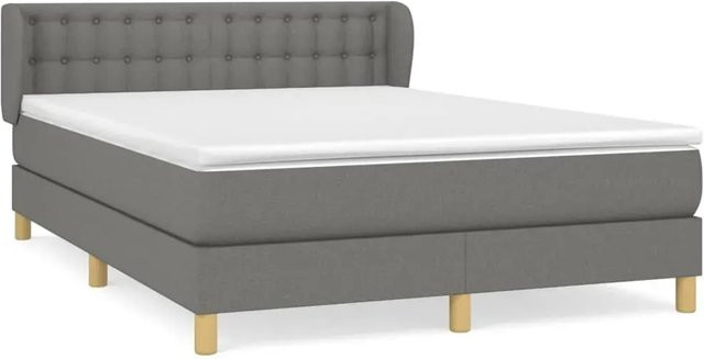 vidaXL Boxspringbett mit Matratze Dunkelgrau B/T: 140 x 200 cm - Bild 1