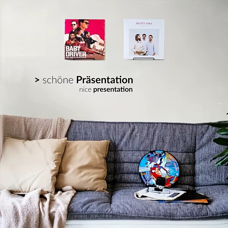 Elegante Schallplatten-Wandhalterung aus Metall in Mattschwarz für die stilvolle Präsentation deiner Platten - Bild 2
