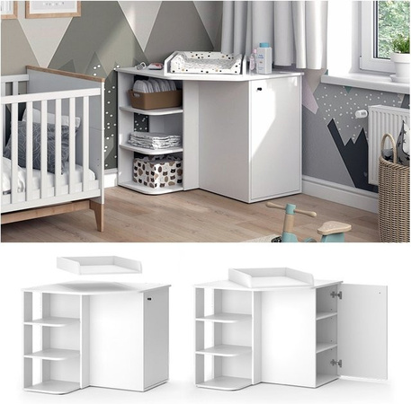 Vicco Wickelkommode Kristian in Weiß mit abnehmbarem Wickelaufsatz für das Babyzimmer, B: 85 cm, H: 86 cm