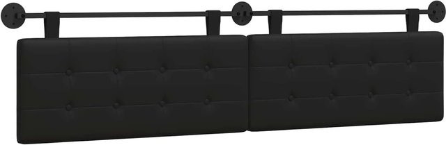 vidaXL Wandpaneel aus Kunstleder in Schwarz, B/H/T: 210 x 55 x 5 cm - Bild 1