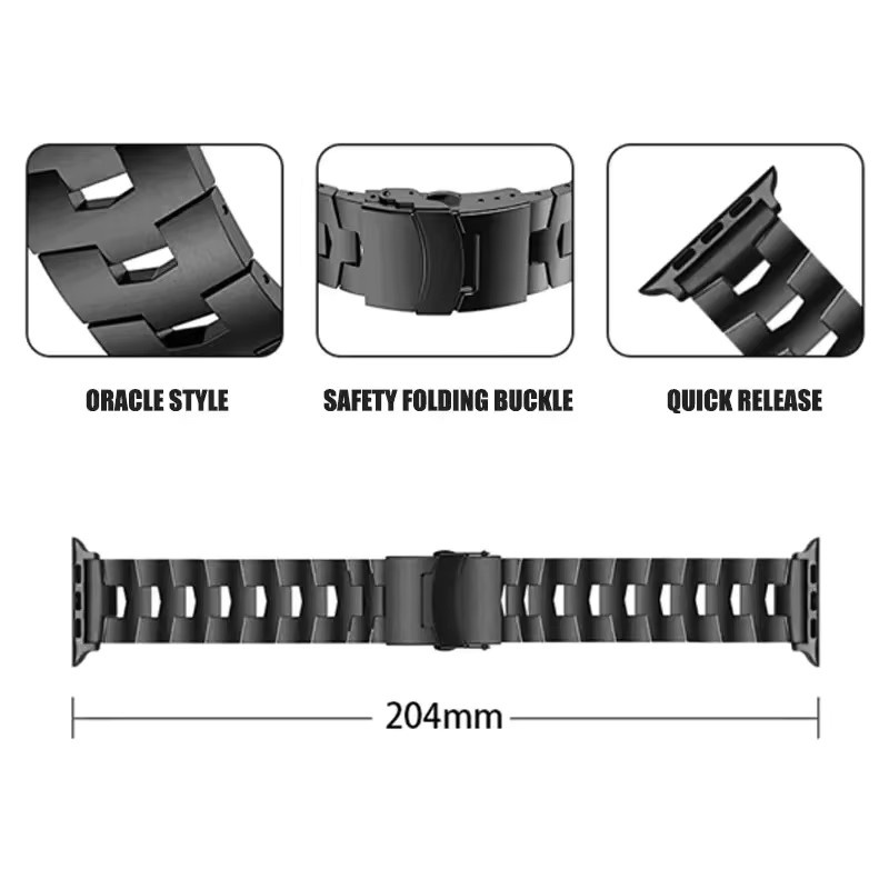 Oracle Titan Armband, Edelstahl, Schwarz, für Apple Watch - Bild 3