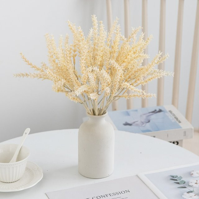 ZQCY Künstliche Weizen-Spikes in Gold und Beige zur Dekoration für Hochzeit, Garten und Innenräume - Bild 1