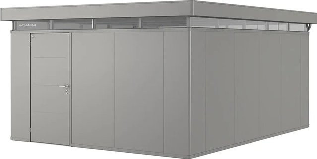 Biohort Metallgerätehaus CasaNova in Quarzgrau Metallic mit Flachdach und Türanschlag links, B/T: 400 x 500 cm - Bild 1
