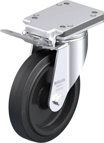 Blickle Stahlblech-Lenkrolle LH-POEV 200XR-IS in Schwarz und Grau mit 200 mm Rad-Durchmesser und 500 kg Tragfähigkeit - Bild 1