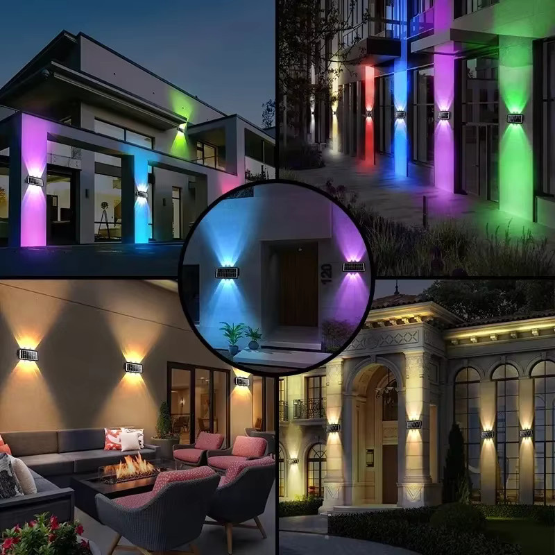 IEEYEEY Solar LED Wandlampe für den Garten in Schwarz mit Up-and-Down-Beleuchtung - Bild 4
