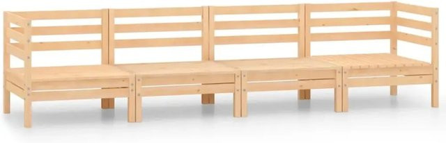 vidaXL 4-tlg Garten-Lounge-Set aus Kiefer-Massivholz in Braun - Bild 1