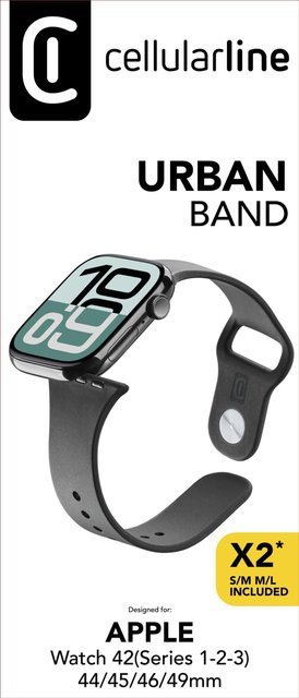 CellularLine Uhrenarmband Silicon, Schwarz, Unisex, 44/45/46/49mm - Bild 1